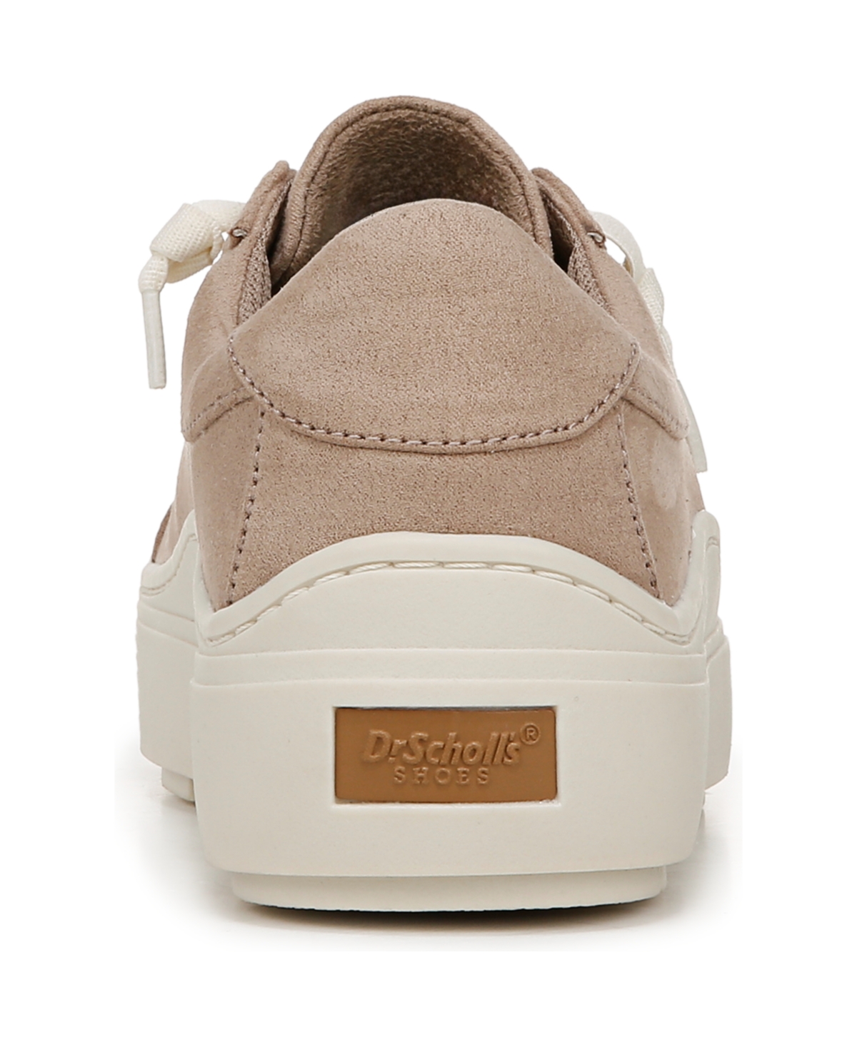 Shop Dr. Scholl's Women's Time Off Go Closed Round Toe Lace Up Platform Sneakers In Toasted Taupe Microfiber