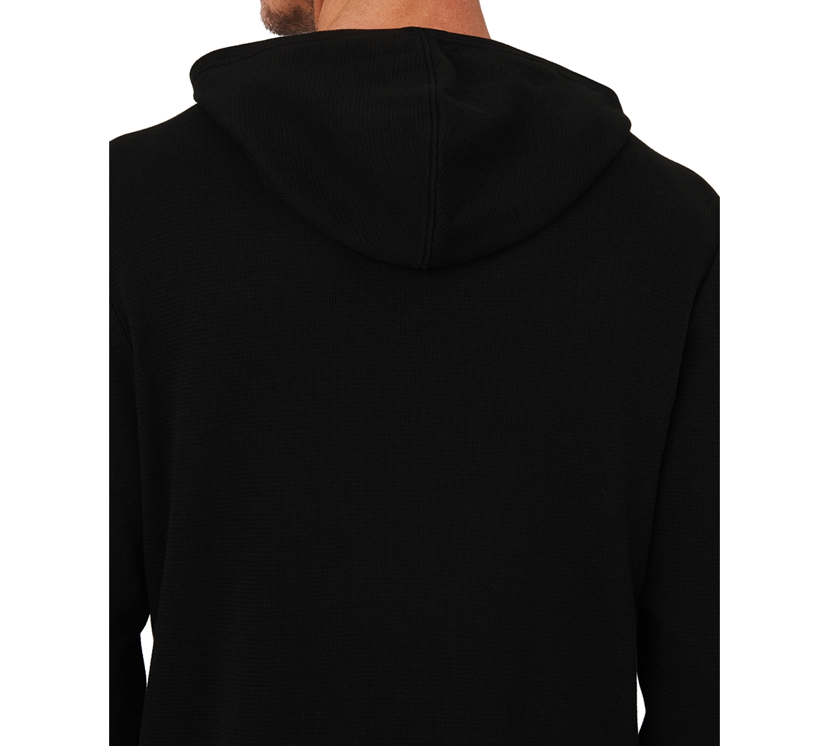Lacoste Men's Thermal Sleep Waffle Hoodie In Black
