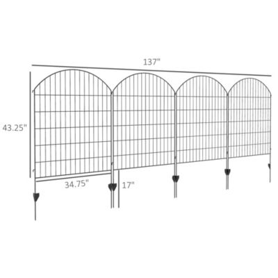 4-Panel Decorative Garden Fence with Interlocking Design