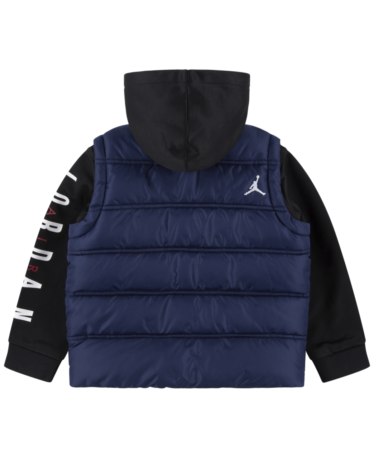 Jordan Little Boys Layered-Look Hooded Jacket - U90midnigh