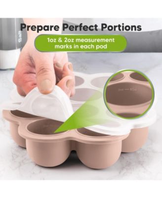 Prep Silicone Baby Food Freezer Tray with Clip-on Lid, 2oz x 10 Silicone Freezer Molds, BPA-Free Baby Food Storage