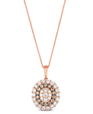 0.38 Ct. Chocolate Diamond Necklace 14k Rose gold over Pendent Necklace, Elegant Brown hot Chocolate Diamond necklace 925 Sterling Silver.