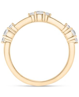 Diamond Tri-Cluster Narrow Stack Band (1/4 ct. t.w.) in 10k Gold, Created for Macy's