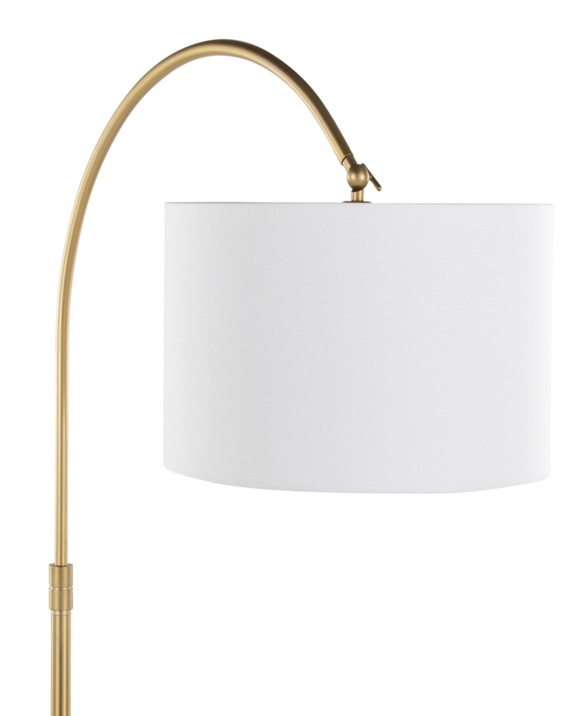 Lumisource Salon Reader 63" Contemporary Metal Floor Lamp In Gold Metal,white Linen