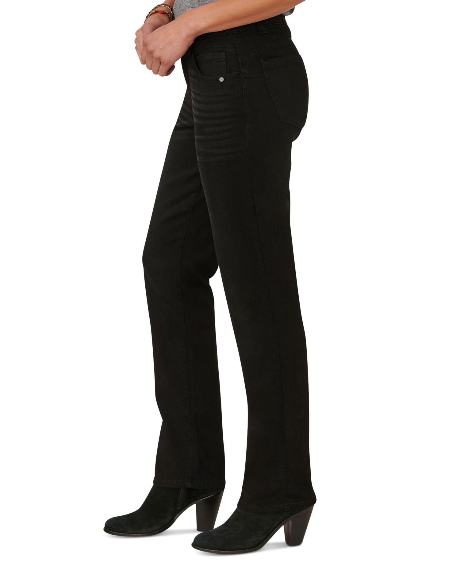 Petite "Ab"solution Mid-Rise Straight-Leg Jeans