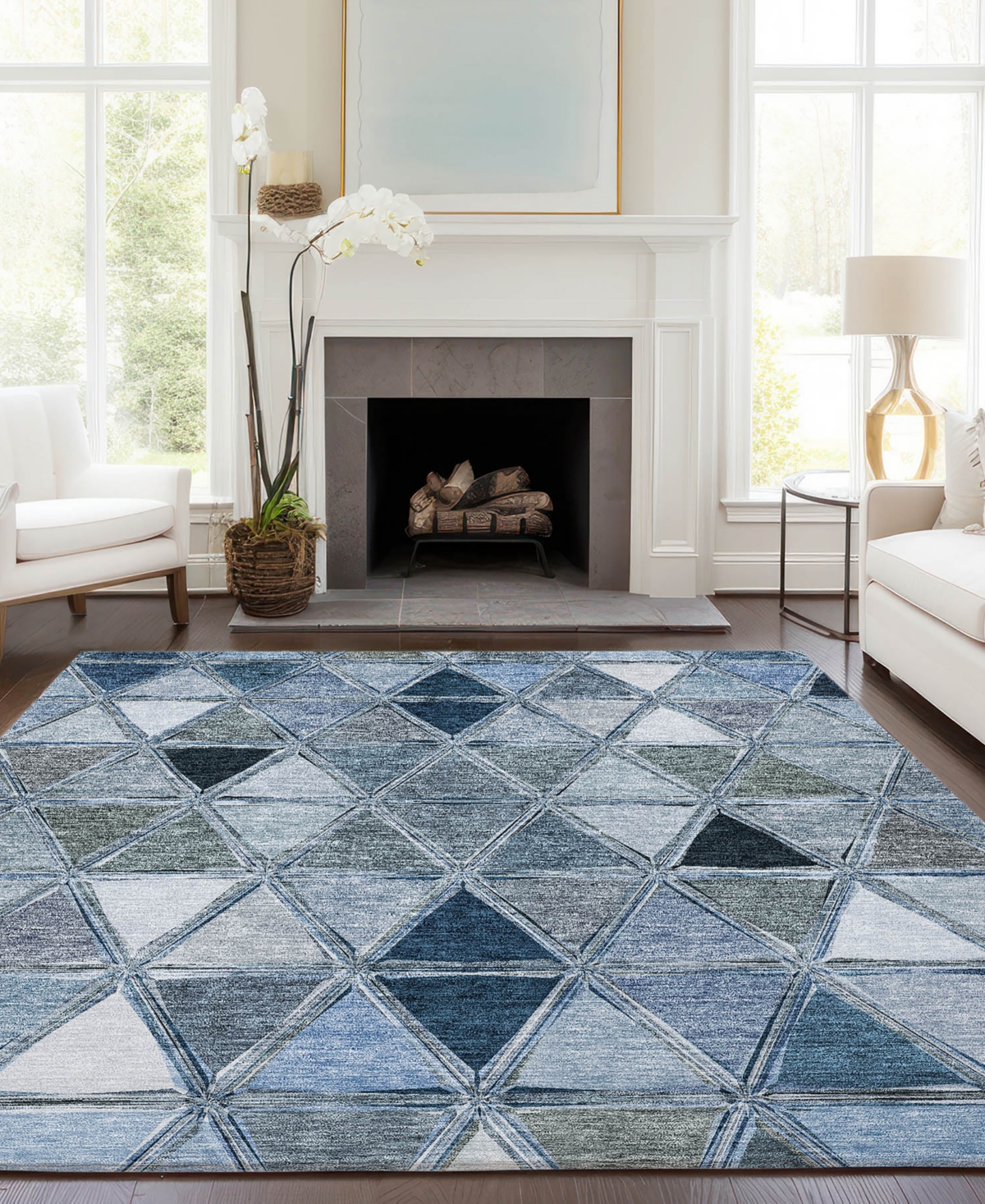 Addison Chantille Acn722 5'x7'6" Area Rug In Blue