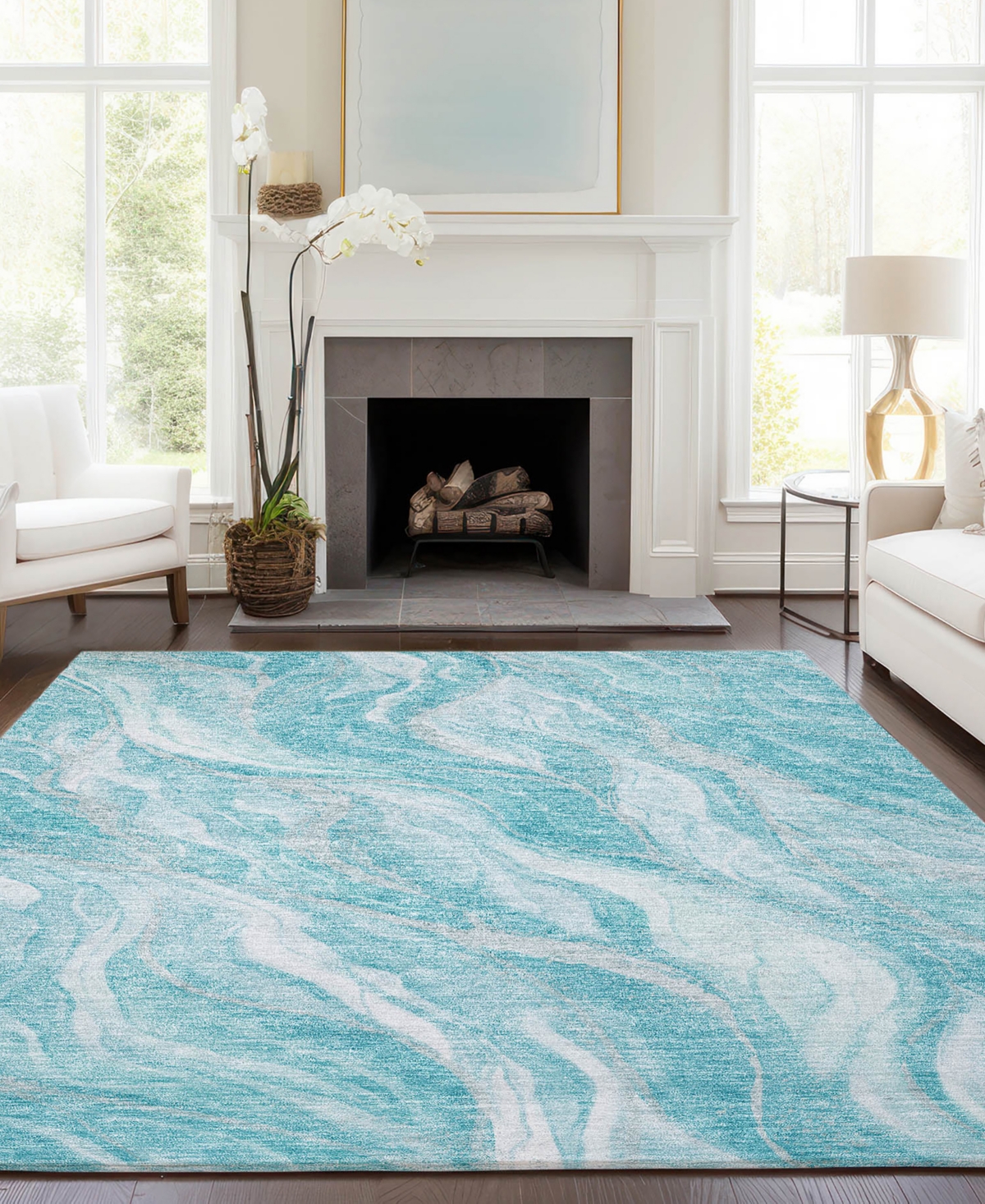 Addison Chantille Acn696 9'x12' Area Rug In Teal