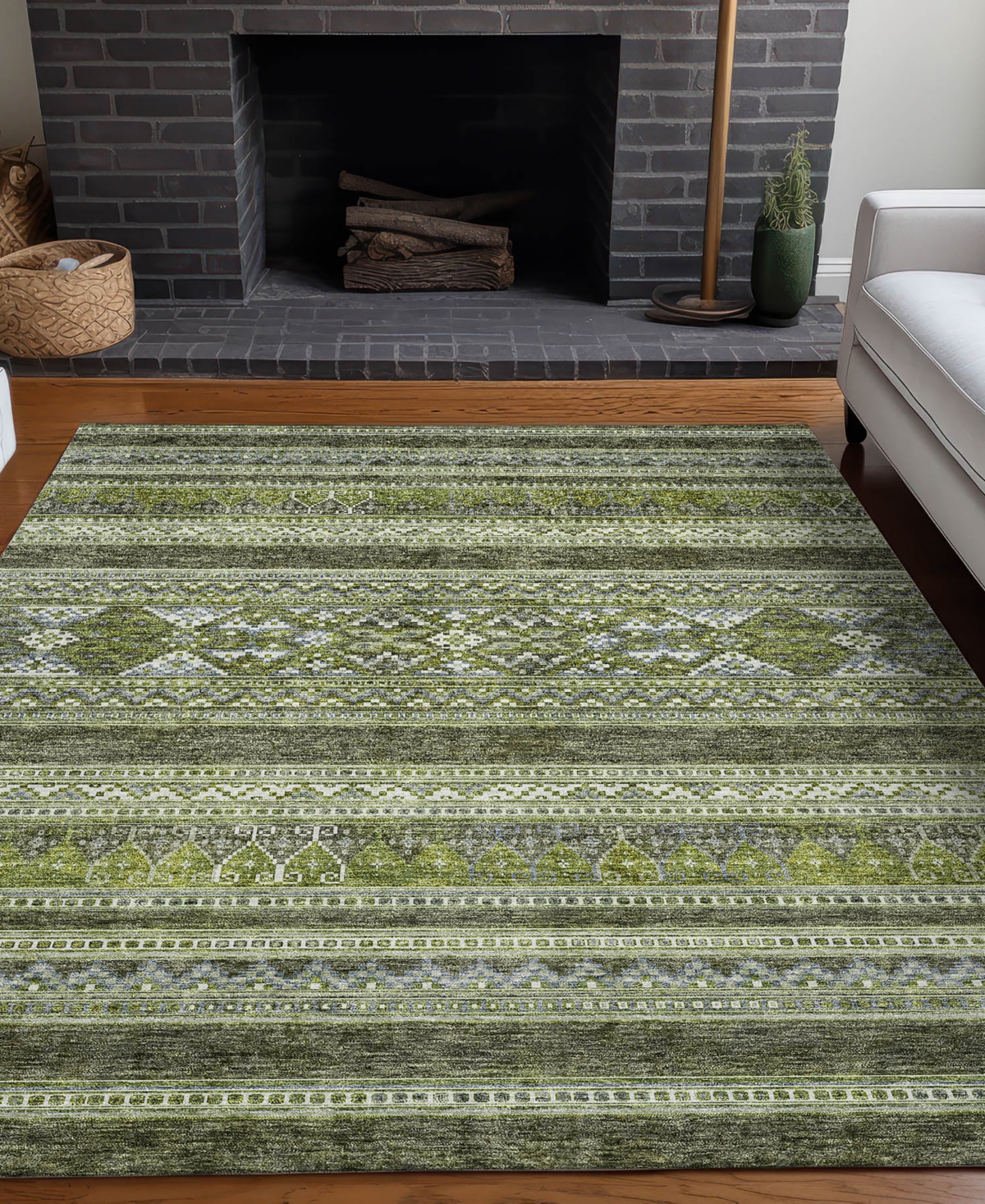 Addison Chantille Acn714 8'x10' Area Rug In Olive