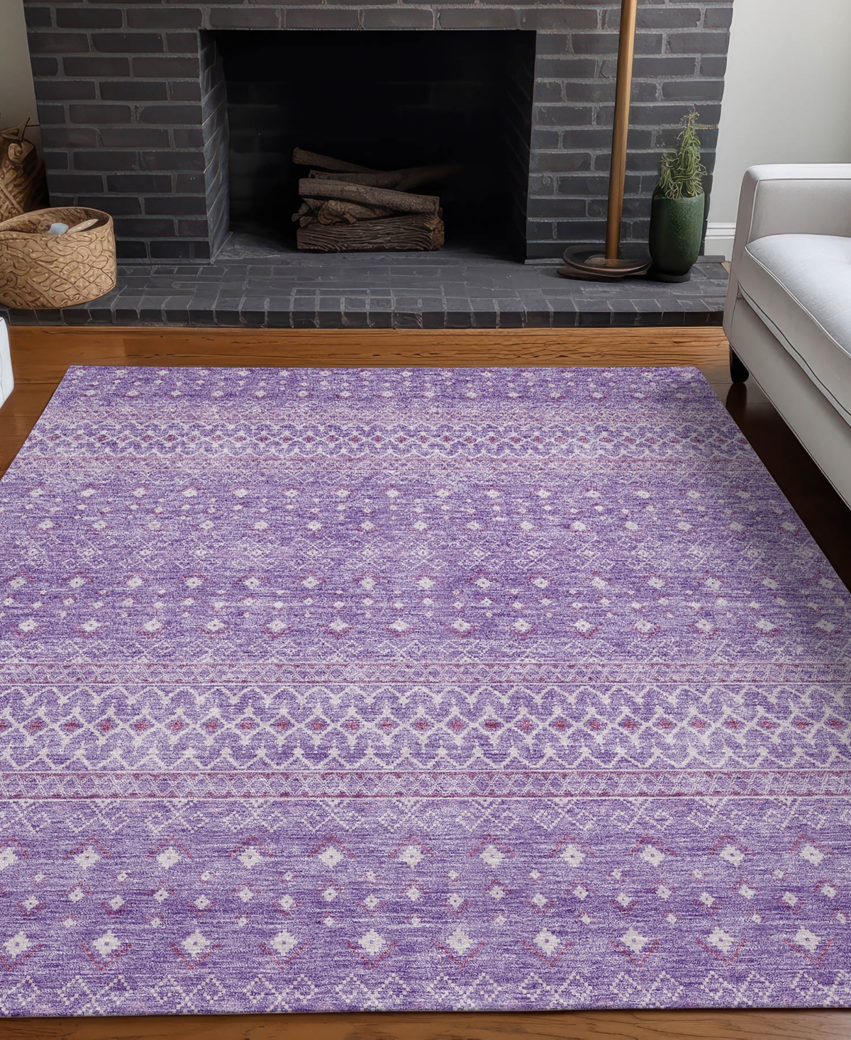 Addison Chantille Acn709 9'x12' Area Rug In Lavender
