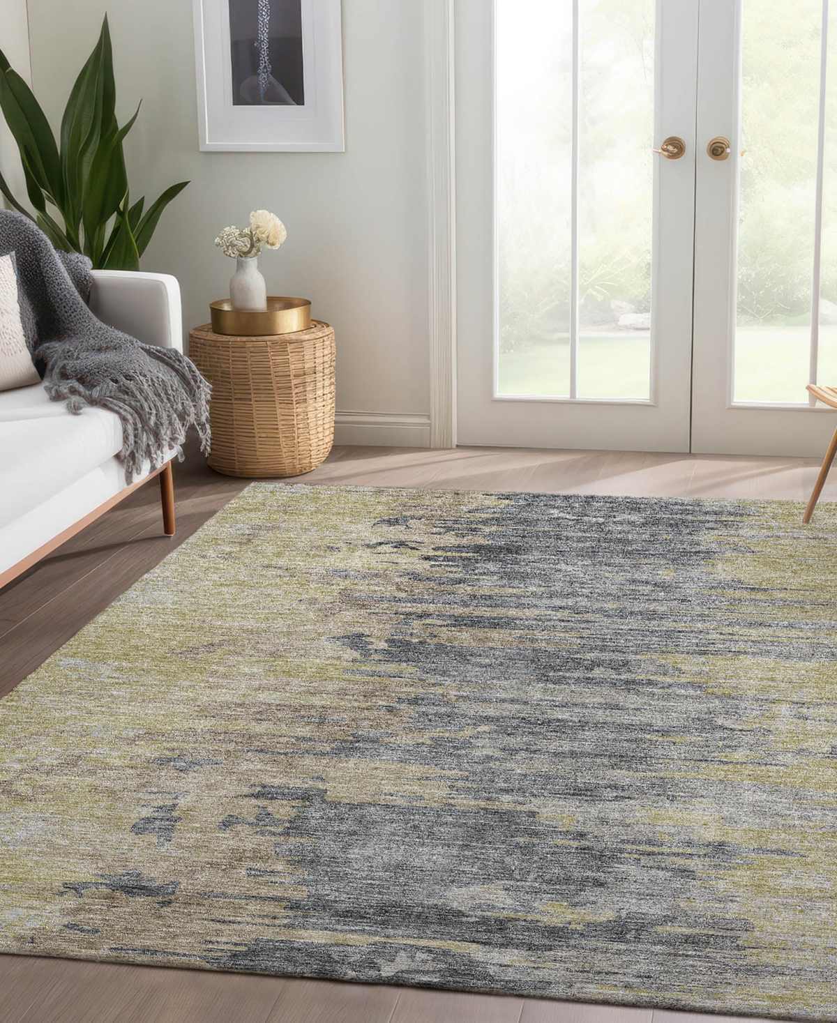 Addison Chantille Machine Washable Acn704 3'x5' Area Rug In Gray