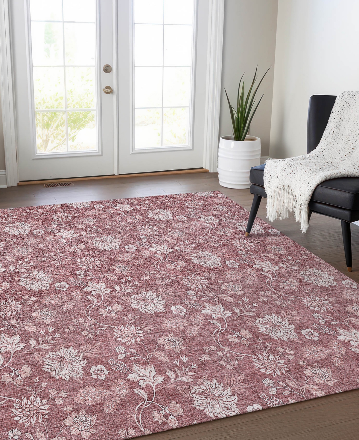 Addison Chantille Machine Washable Acn681 2'6"x3'10" Area Rug In Rose