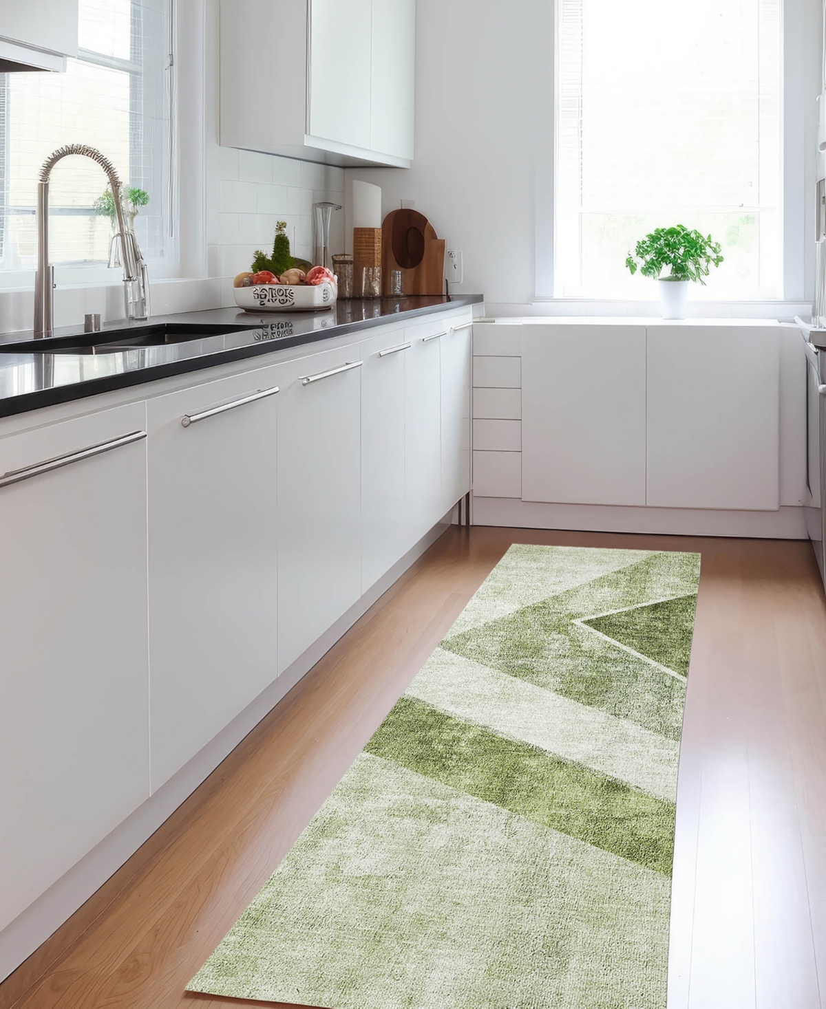 Addison Chantille Acn671 2'3"x7'6" Runner Area Rug In Olive