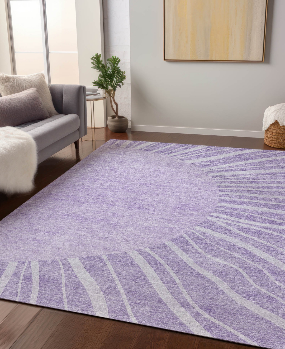 Addison Chantille Acn668 8'x10' Area Rug In Lavender