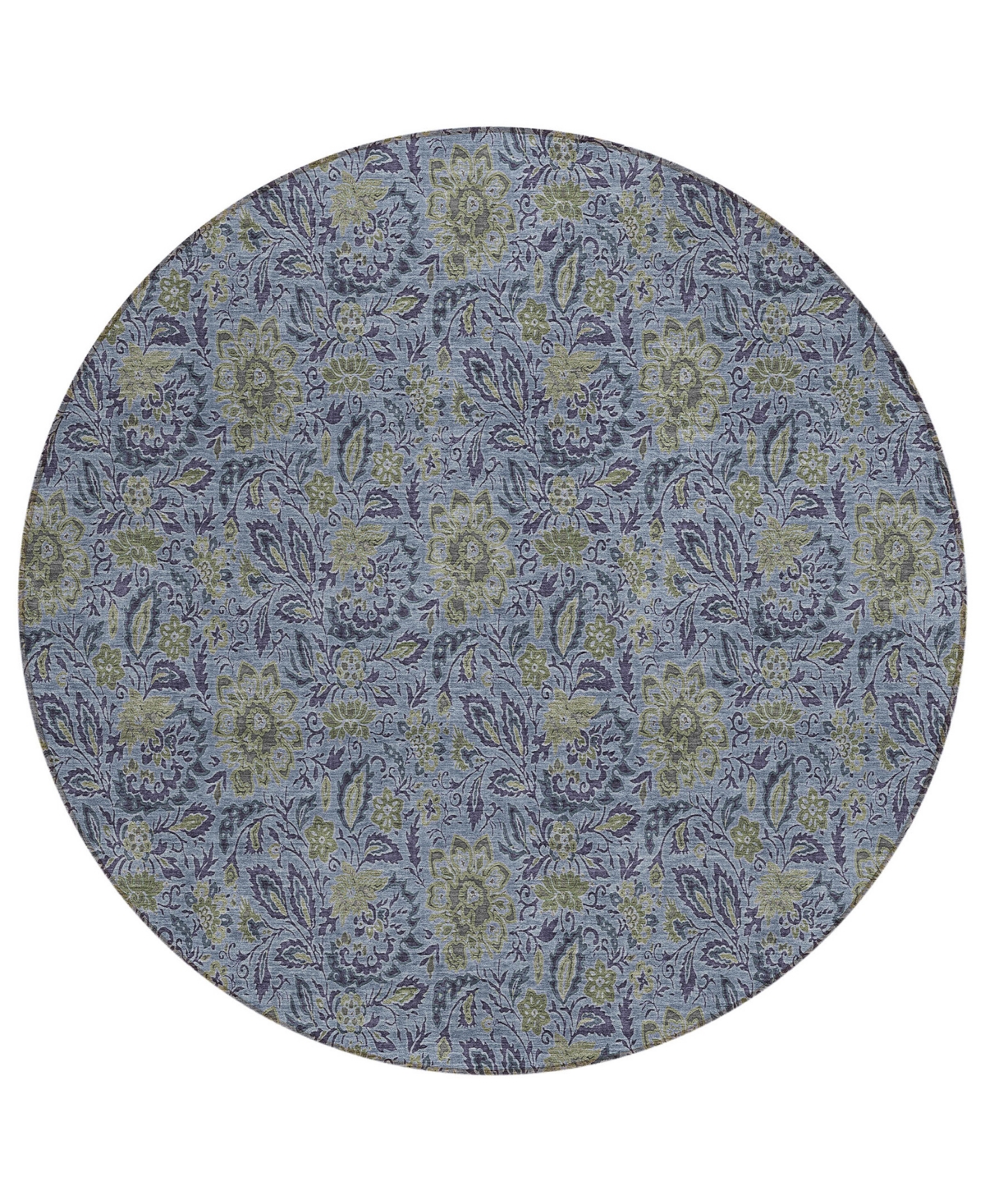 Addison Chantille Acn660 8'x8' Round Area Rug In Denim