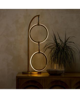 Nova Modern Hoops Dimmable LED Gold Table Lamp (24" )