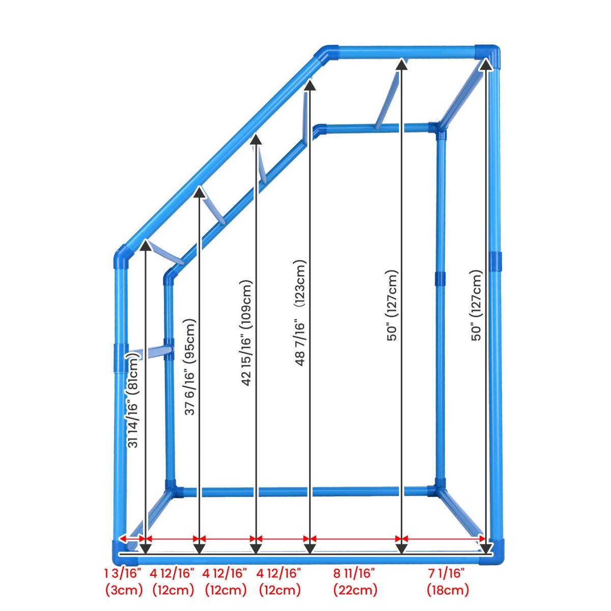 Yescom Freestanding Pool Towel Rack Outdoor7 Bar Storage Pvc,Drying Laundry Rack Swimming Pool - Blue