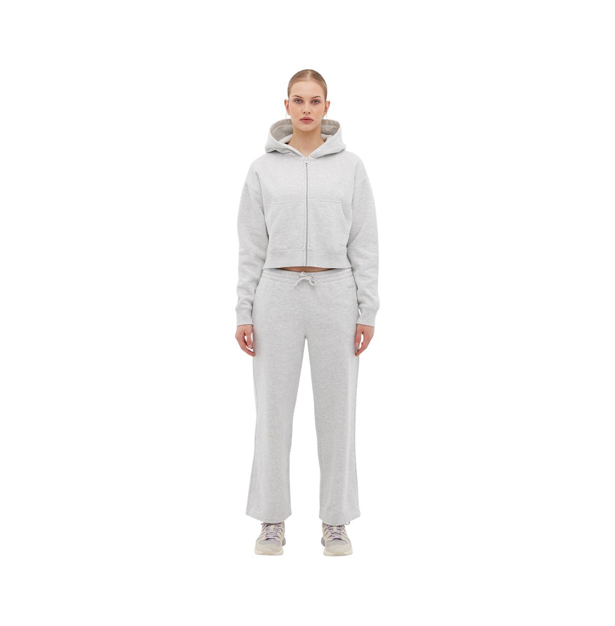 Bench Dna Women's Whitley Eco-Fleece Cropped Zip Hoodie - BLEH10502