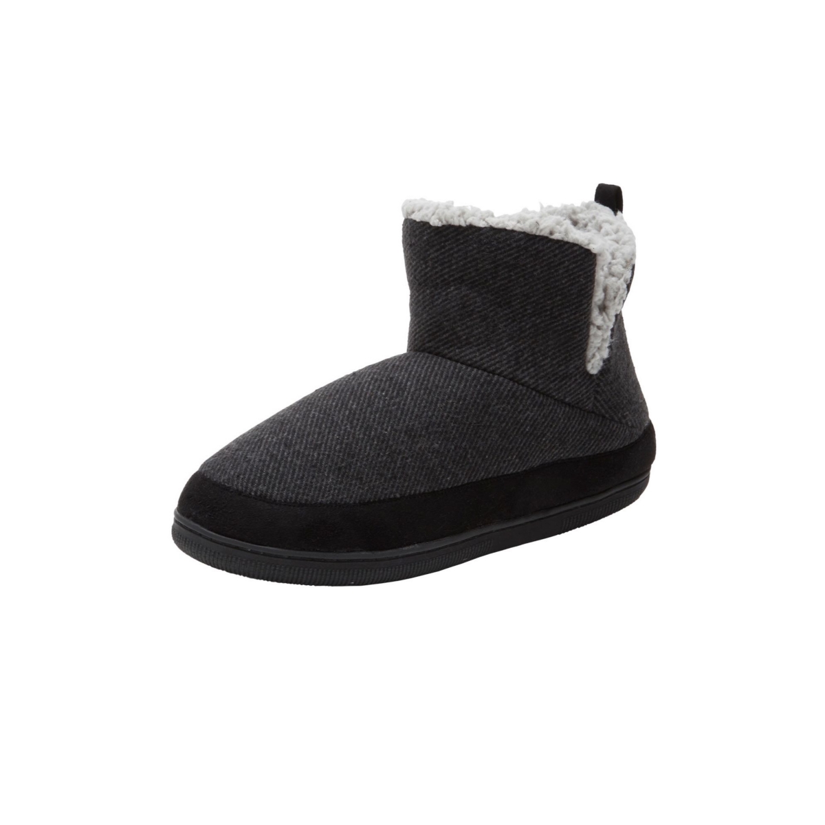 Men's Sherpa Lined Comfort Slipper Boot - Black