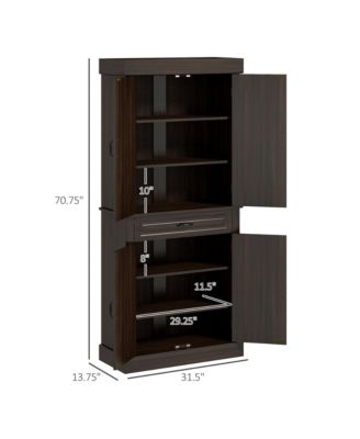 71" Kitchen Pantry Storage Cabinet with 4 Doors, Drawer,