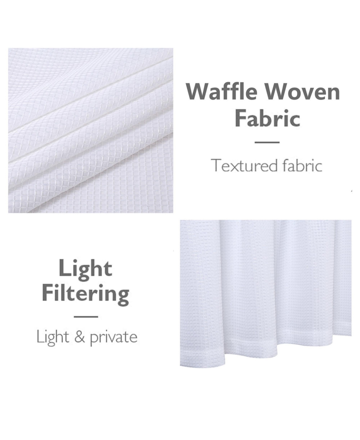 Waffle Weave Rod Pocket Kitchen Valance Curtain, 60" x 15" - Sage green