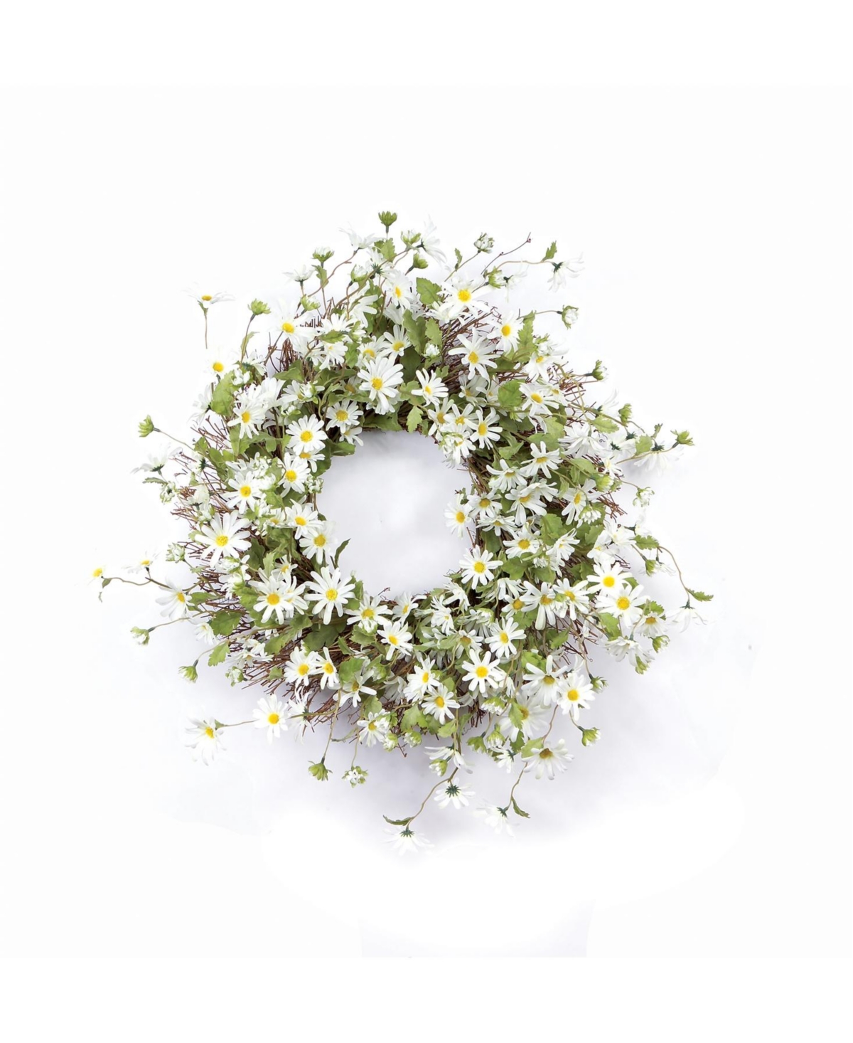 Elegant Daisy Blossom Wreath 18 Inch Handcrafted Floral Door Wreath, Ideal for Indoor or Outdoor Display - White