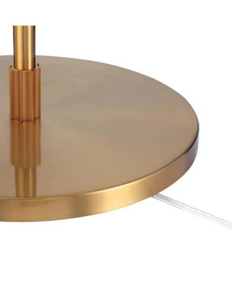 Raymond Modern Arc Floor Lamp 69" Tall Warm Gold Adjustable Boom Arm White Linen Drum Shade for Living Room Reading Office House