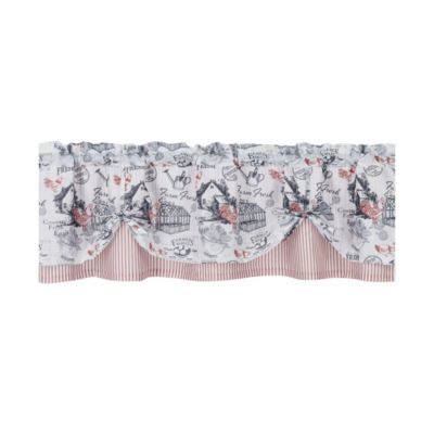 Rooster Toile Complete 3 Pc Cafe  Kitchen Curtain Tier And Valance Set