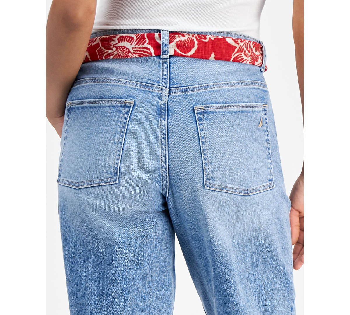 Nautica Jeans Women's Belted Straight-Leg Capri Jeans