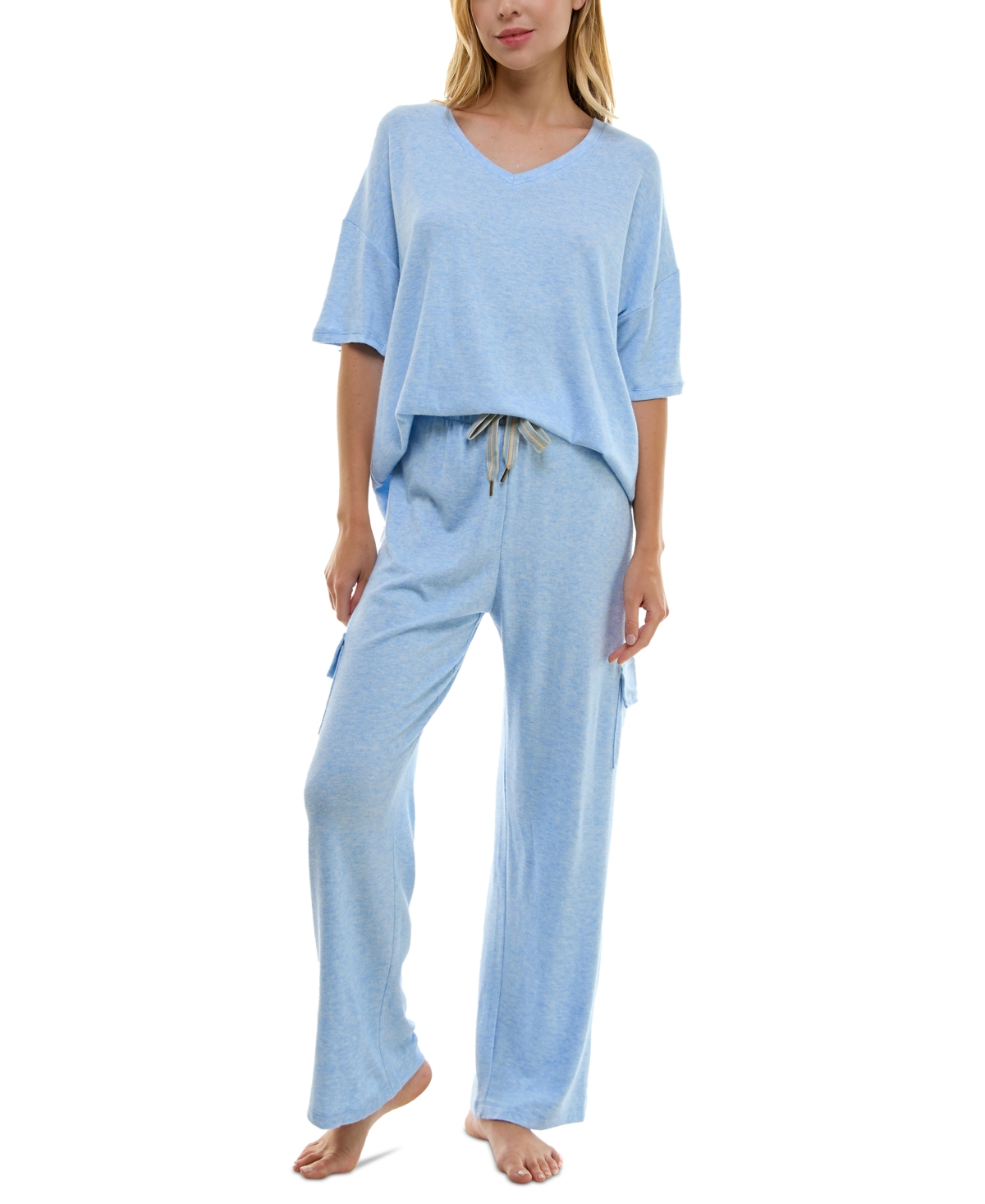 Roudelain Women's 2-Pc. Short-Sleeve Cargo Pajamas Set