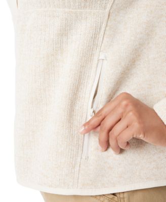 Women's Mixed-Media Mock-Neck Sweatshirt