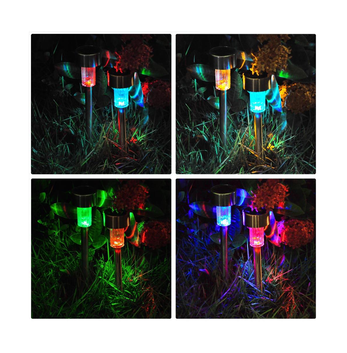 Yescom 6Pcs Led Solar Powered Light Color Changing Outdoor Pathway Landscape Decor Lamp