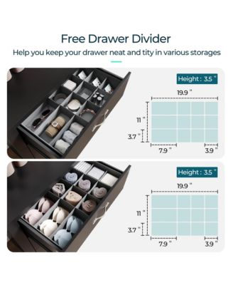 6 Drawer Dresser Black Wood Dresser with Deep Drawers Double Dresser for Bedroom