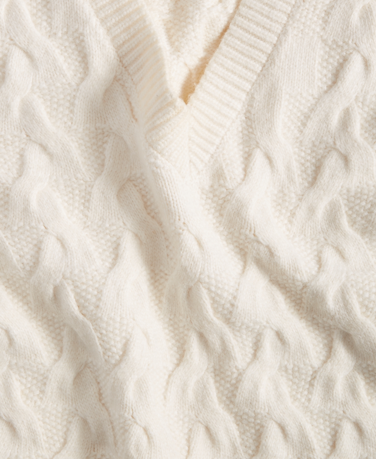 On 34th Women's Extended Shoulder Cable-Knit Sweater Vest, Created for Macy's
