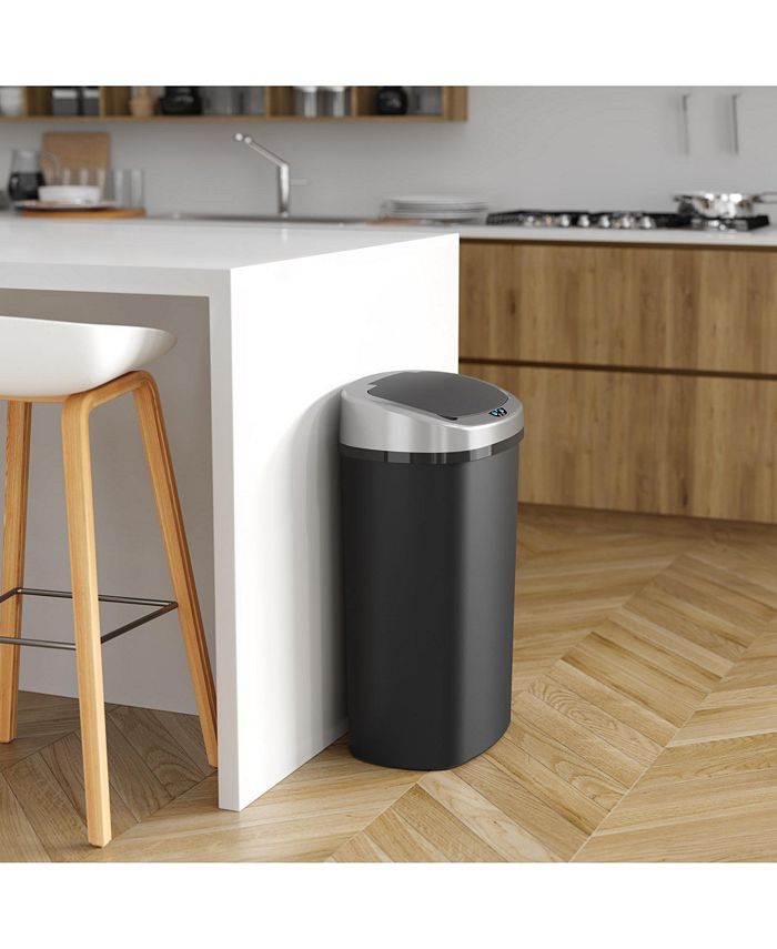 iTouchless 13 Gallon Sensor Kitchen Trash Can with Lid and Odor Filter ...