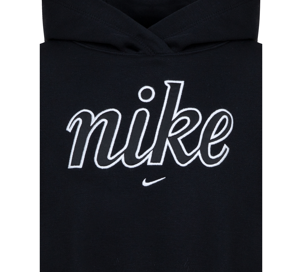 Nike Sportswear Club Little Girls Fleece Boxy Graphic Pullover Hoodie - 023Black