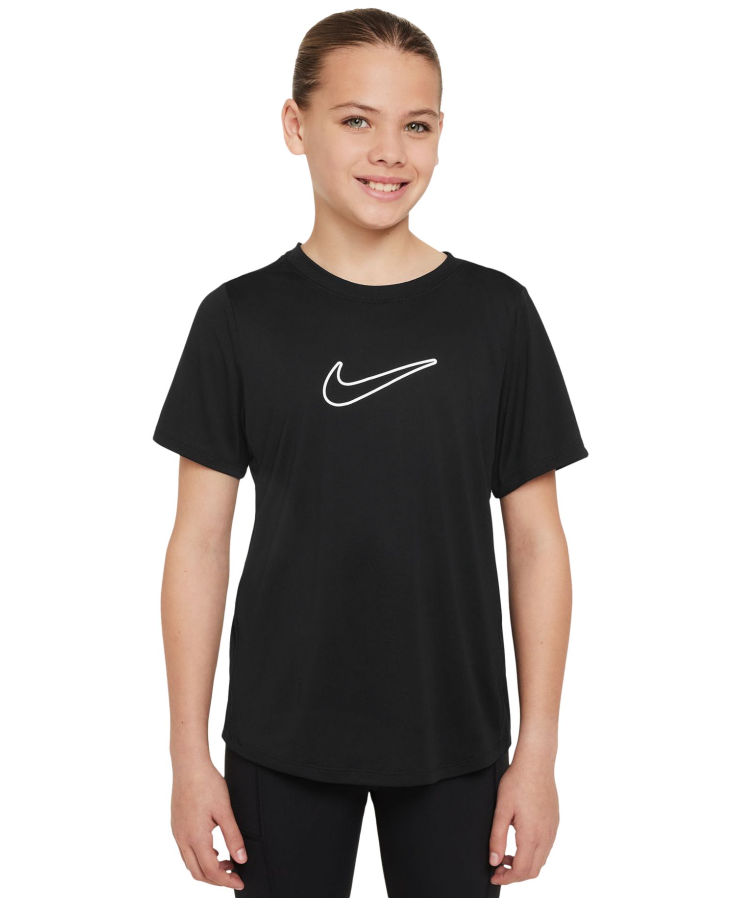 Приталенный топ Dri-FIT с коротким рукавом для больших девочек