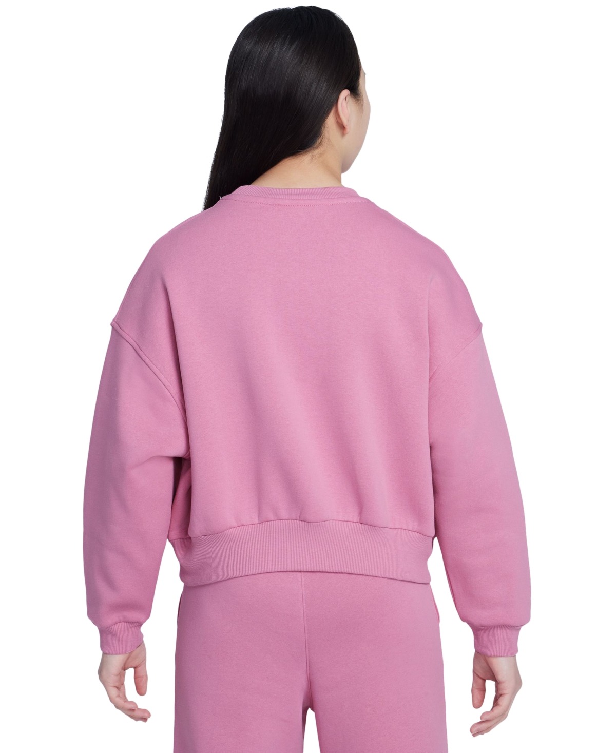 Nike Big Girls Sportswear Club Fleece Crewneck Sweatshirt -white