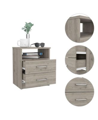 Oklahoma Nightstand,Two Drawers, One Shelf