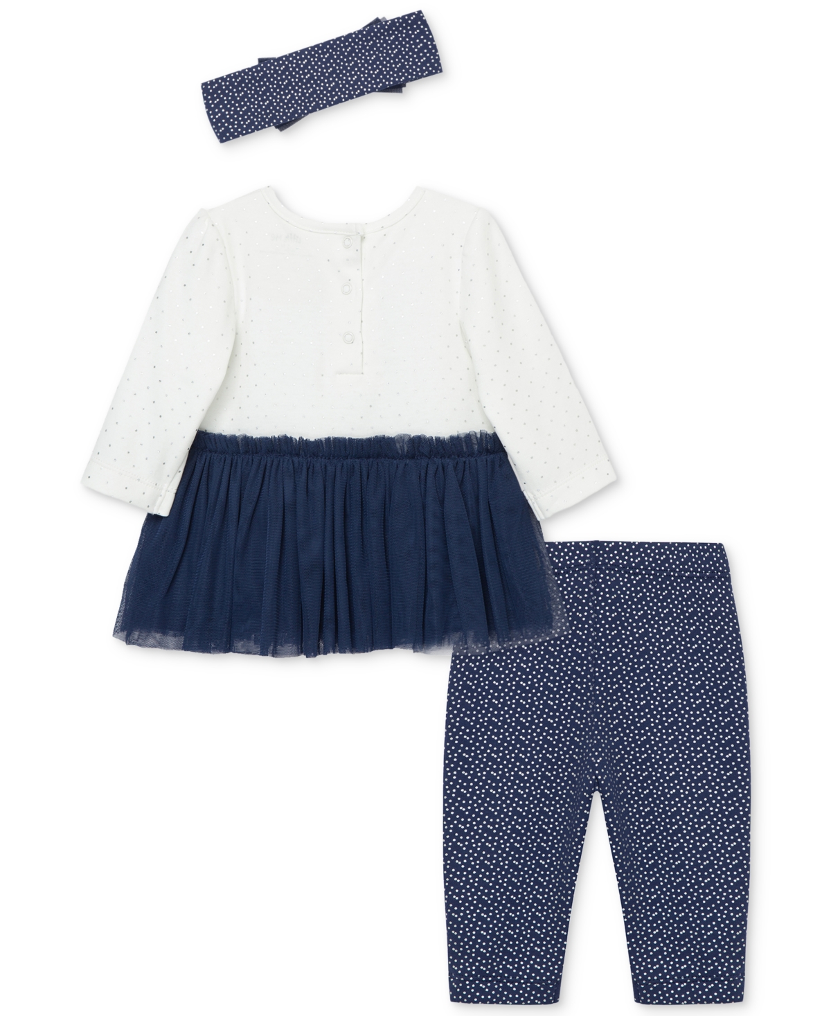 Little Me Baby Girls Sparkle Bow Tutu Dress, Leggings & Headband Set