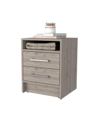 Philadelphia Nightstand, Two Drawers, Concealed Shelf