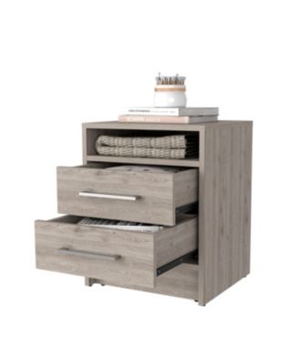 Philadelphia Nightstand, Two Drawers, Concealed Shelf