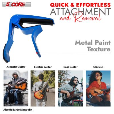 5Core Capo Acoustic Electric Guitar 6 String Kapo Clip For Banjo Mandolin Ukulele - CAPO BLUE 1Pc