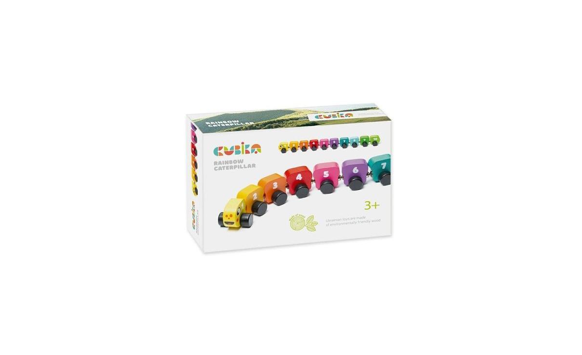 Cubika Wise Elk/Cubika Wooden Toy - Rainbow Caterpillar - Assorted Pre-pack (See Table 9