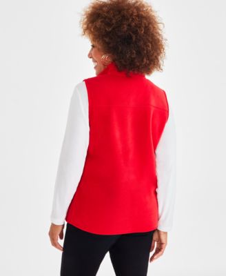 Women's Zip-Front Polar Fleece Vest, Created for Macy's