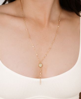 Polished Pebble Crystal Chain Lariat