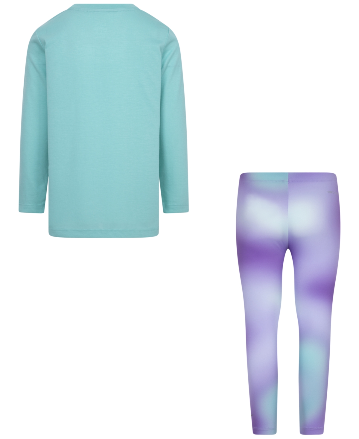 Nike Little Girls Long-Sleeve Logo T-Shirt & Printed Leggings, 2 Piece Set - Pb7black R