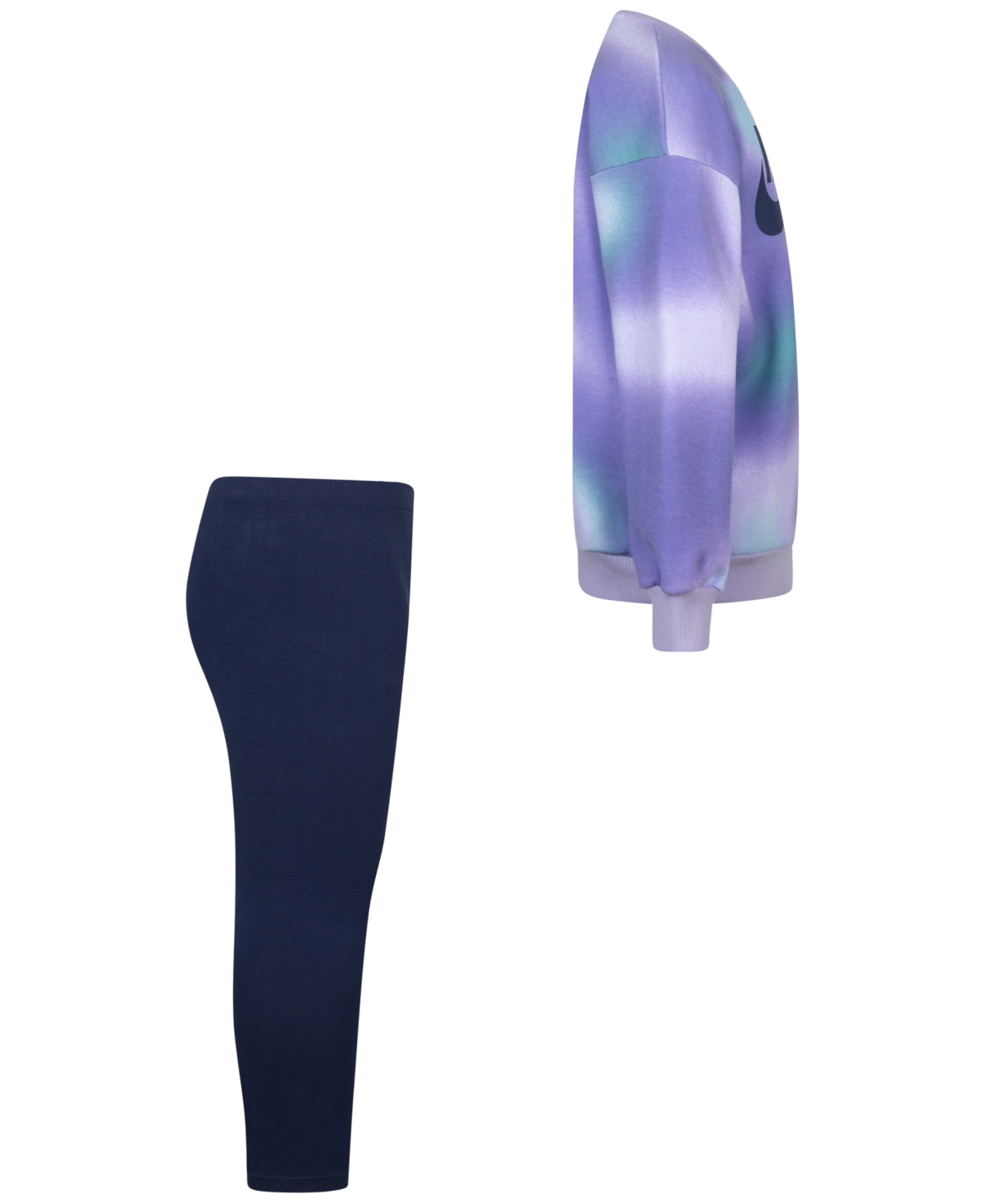 Nike Little Girls Solarized Crewneck Top & Leggings, 2-Piece Set - U90midnigh