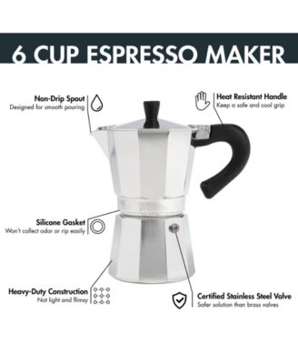 Aluminum Stovetop 6-Cup Espresso Maker 