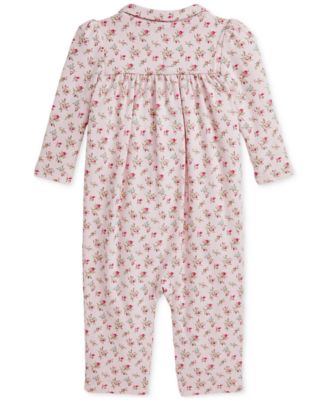Baby Girl Cotton Floral Coverall