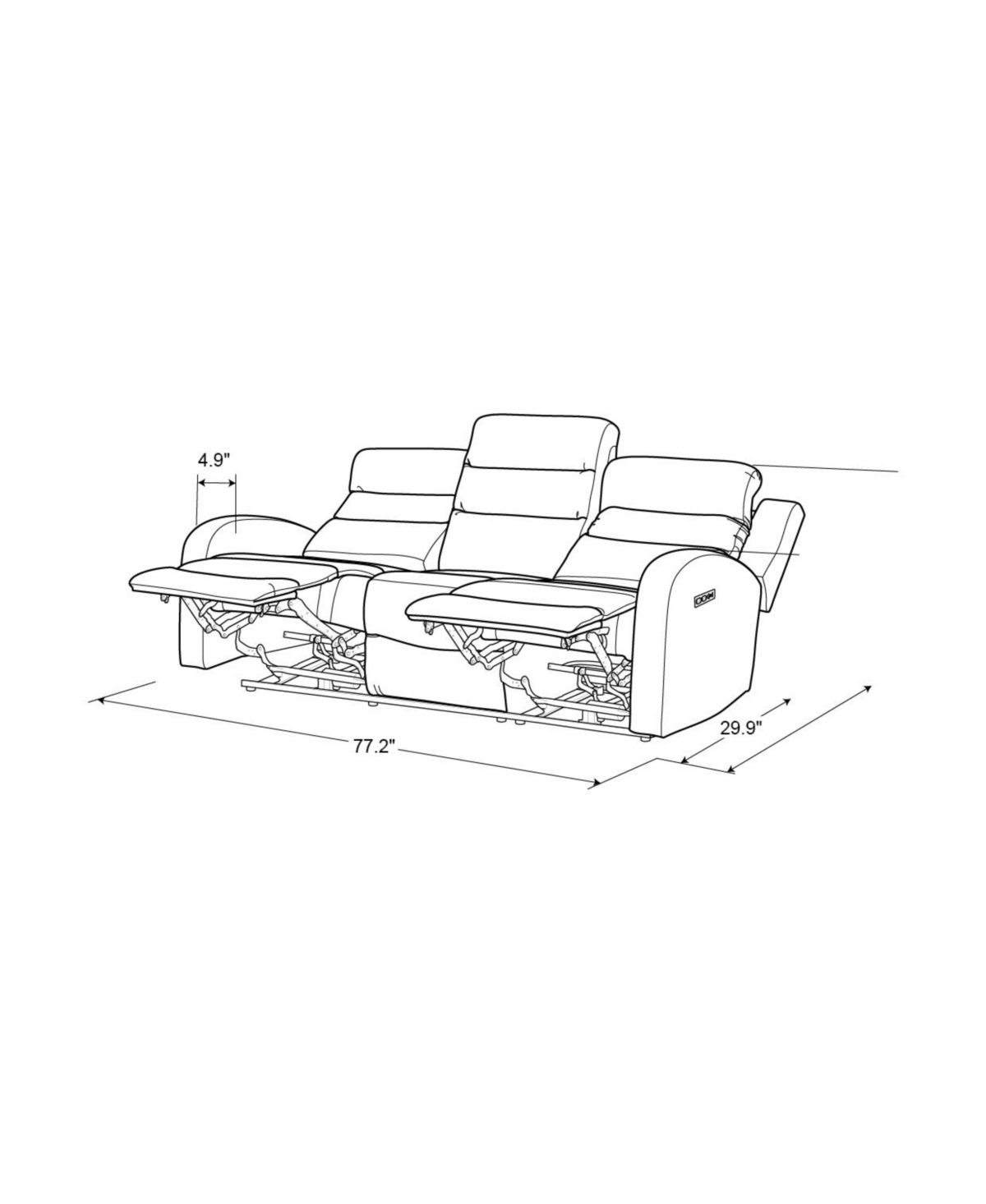 Relax A Lounger 77.2"w Polyester Akron Power Reclining Sofa In Gray